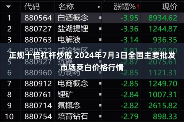 正规十倍杠杆炒股 2024年7月3日全国主要批发市场茭白价格行情